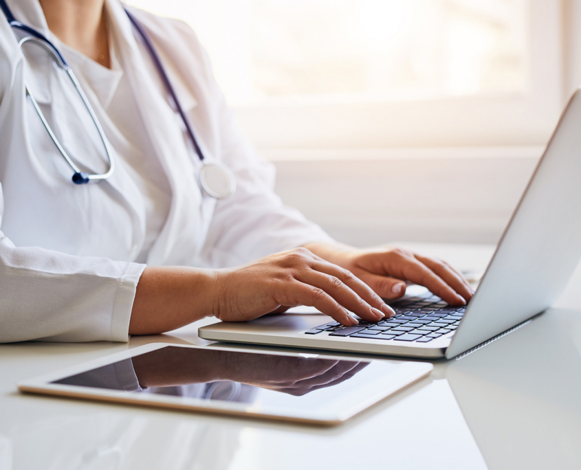 Doctor at computer Doctor At Computer